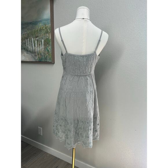 Sage Green Embroidered Boho Midi Dress Jessica Simpson Size L - Picture 5 of 6